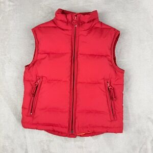 Unionbay Puffer Vest Kids Small Red Down Feather Quilted Full Zip Gorpcore Warm